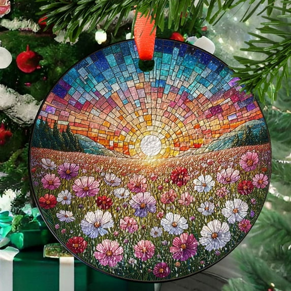 Cosmos Flower flower GLASS Suncatcher Hanging, Birth Month Flower glass, Window hanging, Suncatcher ornament, October birthday gift, Ornament 2025, Holiday 2025, Festive Home