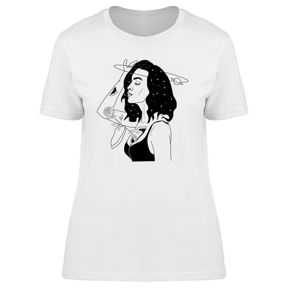 Cosmos Inside Woman Body Graphic T-Shirt Women -Image by Shutterstock, Female Medium