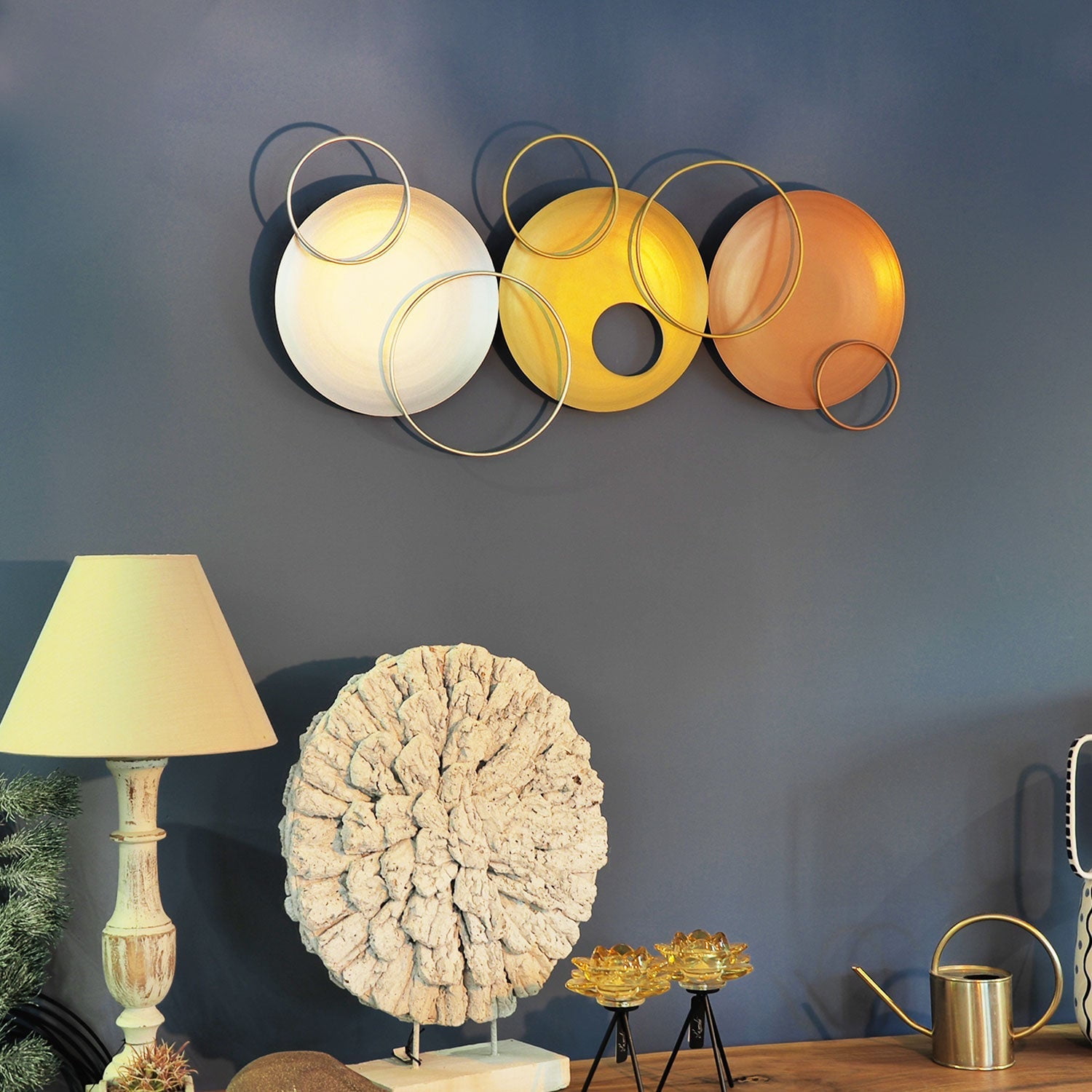 Cosmos Multicolor Steel Wall Art with Circular Design