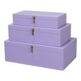 thumbnail image 1 of Cosmos Nesting Boxes, Set of 3 – Pastel Lilac Shagreen Leather Storage Boxes with Brass Pulls, Decorative Organizer, 1 of 6