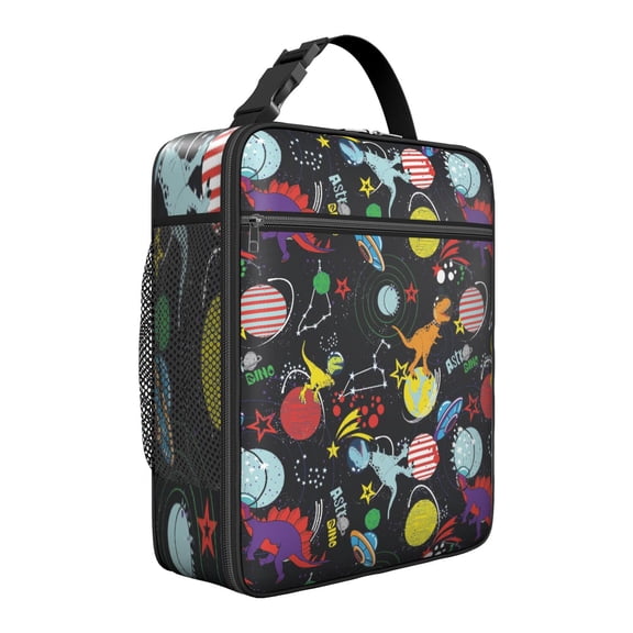 Cosmos Space Lunch Bag – Rocket Nebula Alien Galaxy Insulated Lunch Box Tote