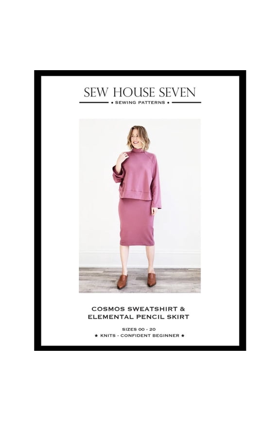 Cosmos Sweatshirt & Elemental Pencil Skirt Pattern, Sew House Seven
