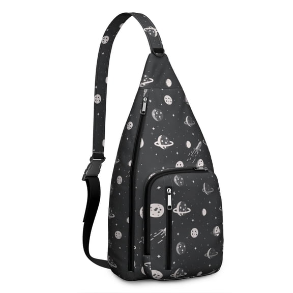 Cosmos Travel Sling Backpack&nbsp;- Outer Space Inspired Design with Cosmic Patterns, Anti-Theft Shoulder Bag for Students & Adventurers