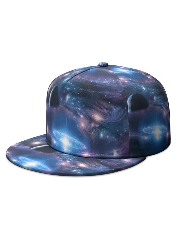 Cosmos Trucker Hat – Sci-Fi Spacecraft & Alien Graphic, Flat Brim Adjustable Cap for Teens, Trendy Outdoor Wear