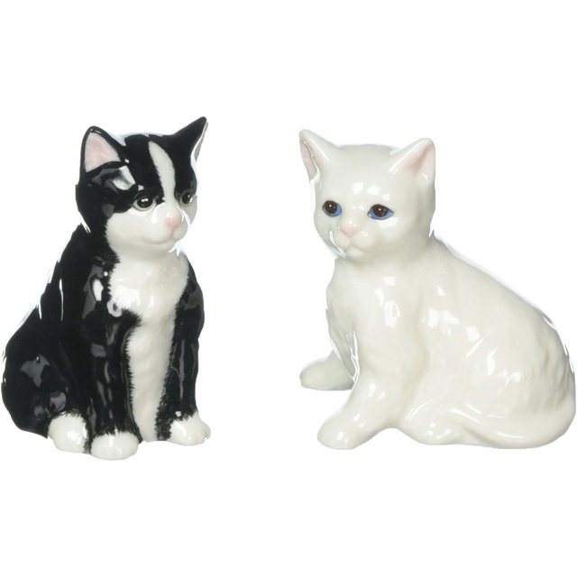 Cosmso 20759 Black White Cats Salt Shakers