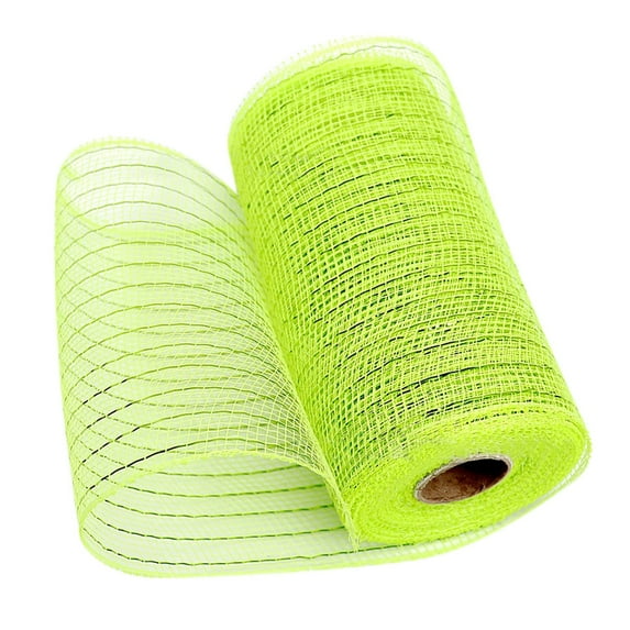 Cosmug 15Cm X 10Yd Metallic Foil Poly Mesh Ribbon | Wreath Bow Gift Wrapping Decor | Party Craft Decoration | Colorful Sheer Net Fabric, E