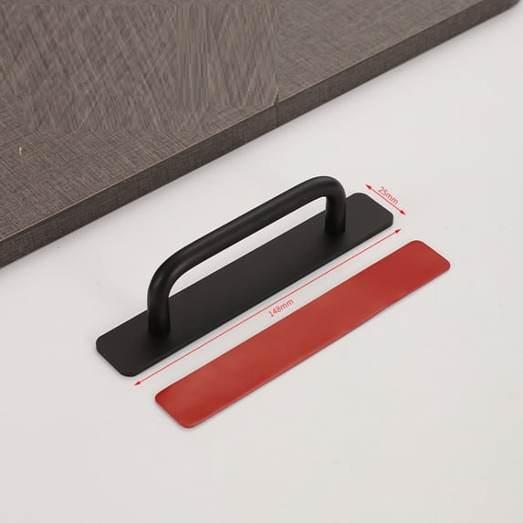 Cosmug 2 Pack Aluminum Alloy Self Adhesive Door Pull Handle No Drill Stick on Handle for Glass Sliding Door Kitchen Cabinet Wardrobe Balcony Window Drawer Furniture Hardware Accessories