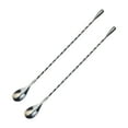 thumbnail image 1 of Cosmug 2 Pack Bar Spoon Long Handle Cocktail Mixing Spoon Threaded Water Drop Stainless Steel Coffee Stirrer Ice Tea Beverage Stirring Rod Bartender Tool 2 Stainless Steel Spoons, 1 of 8