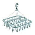 thumbnail image 1 of Cosmug 32-Clips Folding Clothes Drying Rack Windproof Sock Hanger Rotating Plastic Laundry Organizer for Underwear Towels Scarves Indoor Outdoor Travel Portable Garment Hook 1X Storage Rack, 1 of 4