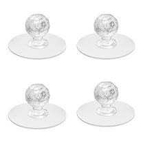 Cosmug 4 Pack Clear Diamond Cabinet Knobs | Self-Adhesive Drawer Pulls No Drill Needed | Crystal Wardrobe Kitchen Bathroom Handles | 20Mm Hardware Furniture Upgrade, White