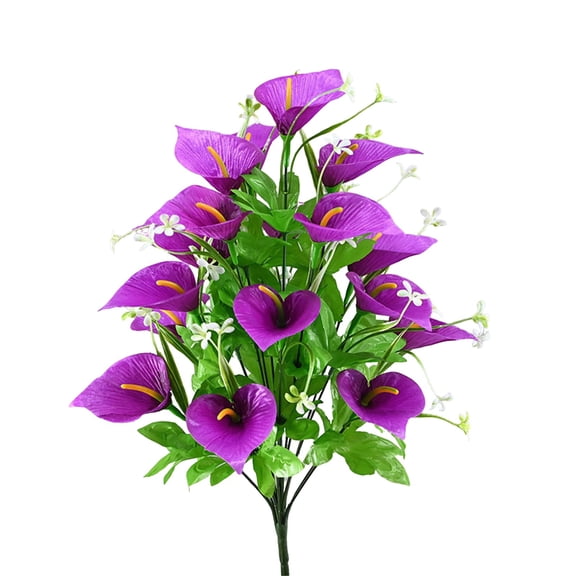 Cosmug Artificial Calla Lily Flowers, Realistic Fake Calla Lilies, Lifelike and Elegant, for Spring, Home, Kitchen, Wedding Bouquets, Mother's Day Decorations (Purple)