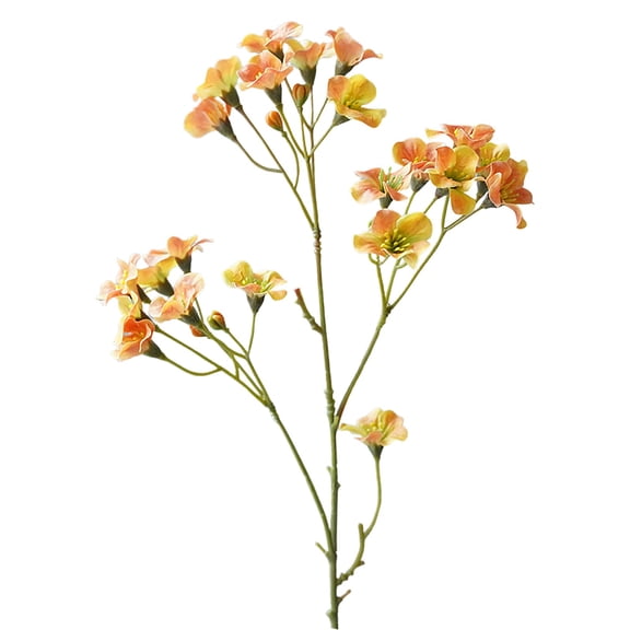 Cosmug Artificial Single Myrtle Flowers, Realistic Fake Myrtle Stems, Lifelike and Elegant, for Rural Home Decor, Vase Arrangements, Wedding Centerpieces and Mother's Day Gifts (Yellow)