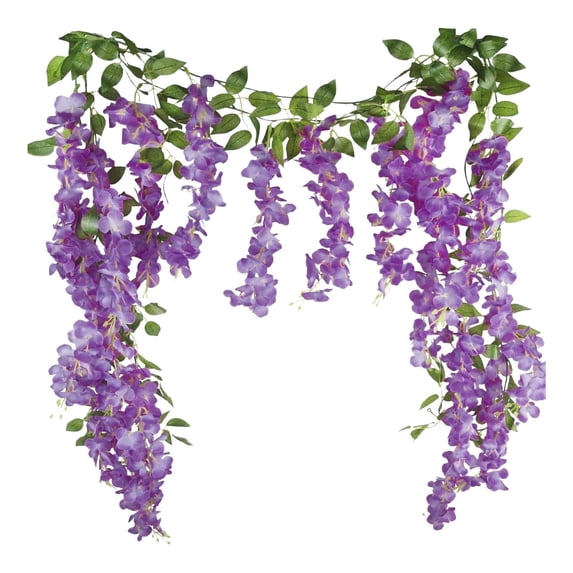 Cosmug Artificial Wisteria Flowers Vines Hanging Garland Silk Flowers String for Wedding Arch Home Garden Outdoor Decor Party Decoration Floral Arrangement Wall Decor A Simulated Wisteria Flower