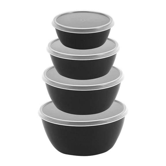Cosmug Bowls with Lids Set 4 Pieces Stackable Airtight Storage Containers Salad Meal Prep Bowls Kitchen Food Container Nesting Lunch Box Microwave Safe 4 Bowls