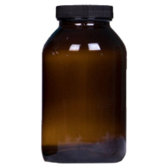 Cosmug Dark Brown Wide Mouth Glass Bottle - Lightproof Health Products Storage for Capsules, Tablets, and Powders, Separate Bottling with Secure Seal, Durable and Easy to Clean 1 Bottle