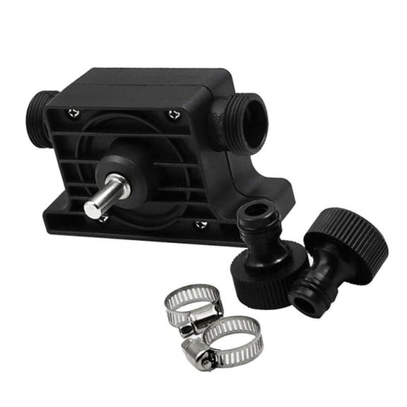 Cosmug Electric Drill Pump Oil Water Self-Priming Transfer Pump 8Mm Round Shank Hose Clamps Portable Home Garden Aquarium Pool Drainage Tool 1 Drill Pump, 2 Hose Clamps, 2 Hose Connectors