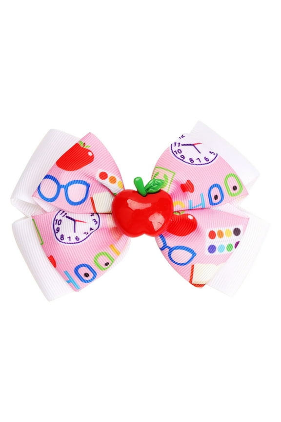 Hair Clips Back to School Pencil Hair Bow Clips Ponytail Holder Ribbon Hairgrips Cheer Hair Bows Tie for First Day of School Girl Student Cheerleader Hair Accessories, Barrettes for Girls