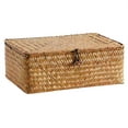 thumbnail image 1 of Cosmug Hand Woven Rattan Storage Basket Woven Storage Box with Lid Seagrass Desktop Organizer Wicker Bin for Kitchen Pantry Bathroom Toys Books Home Shelf Decor 1* Storage Basket, 1 of 9