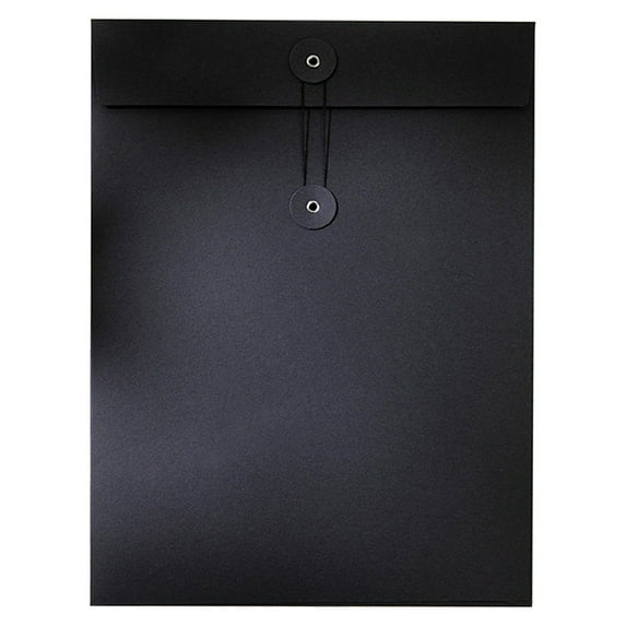 Cosmug Heavy Duty Thread Seal Envelopes | Thick Reusable Cowhide Document Folders | Transparent A4 File Organizers (23.9*33Cm) | Contract & Archive Bags, Black