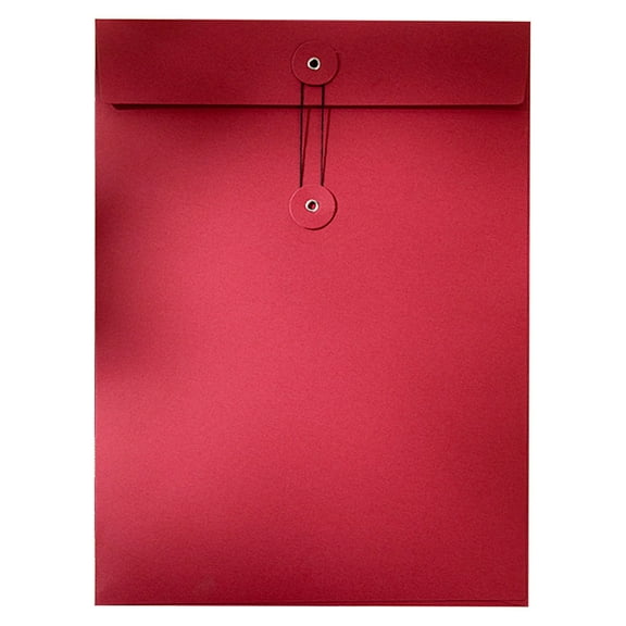 Cosmug Heavy Duty Thread Seal Envelopes | Thick Reusable Cowhide Document Folders | Transparent A4 File Organizers (23.9*33Cm) | Contract & Archive Bags, Red