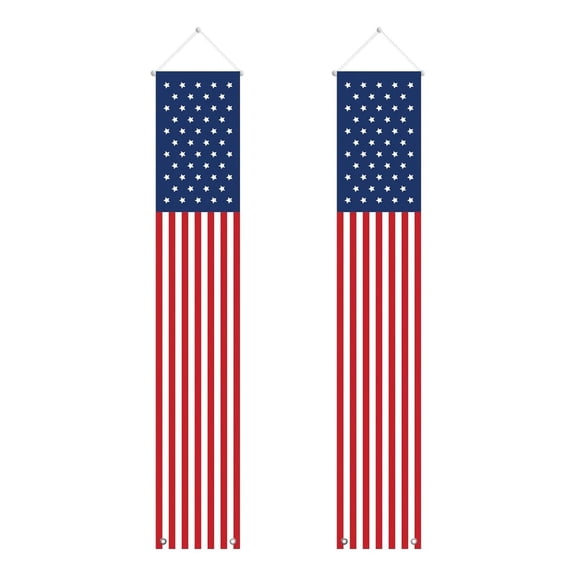 Cosmug Independence Day Hanging Flags, American Flag Strips Design, Durable and Reusable, for July 4th, Labor Day, Home and Store