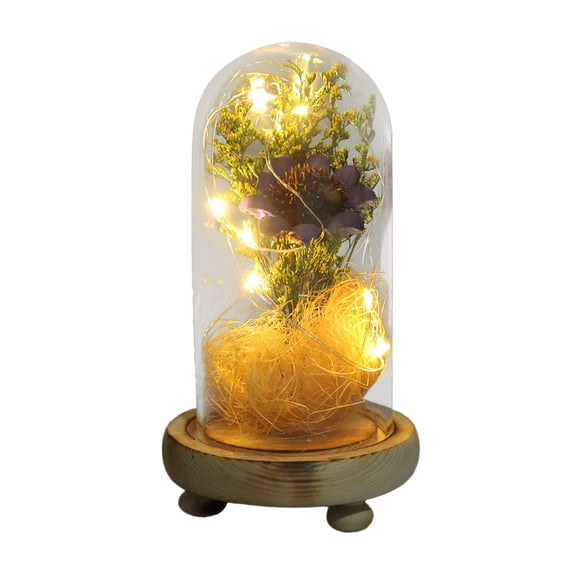 Cosmug LED Transparent Sun Flower Decor Lamp, DIY Artificial Lover Grass Crafts, Warm and Creative, for Mother's Day Gifts, Home Table Ornament and Room Decor (Purple)