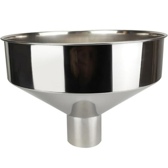 Cosmug Large Funnel 8'X6'' Stainless Steel 1.7'' Spout, Wide Mouth Polished Smooth, Kitchen Cooking Oil Transfer Tool, Food Grade Dishwasher Safe 1 Stainless Steel Funnel