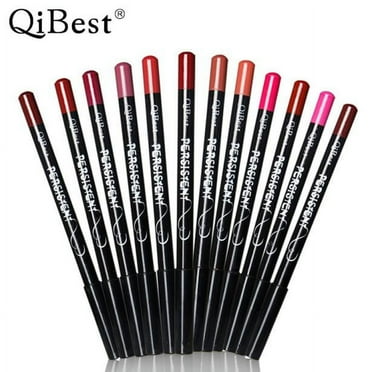 Cosmug Lip Liner Long 12Pcs/Set Pencil Lipliner Tools Lip Lasting Liner Makeup Lipstick Black
