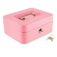 thumbnail image 1 of Cosmug Lockable Cash Box with Key Metal Money Safe Small Lockbox Removable Tray Coin Organizer Mini Security Storage for Small Business Petty Cash Documents 1 Combination Lock Box and 1 Set of Keys, 1 of 8