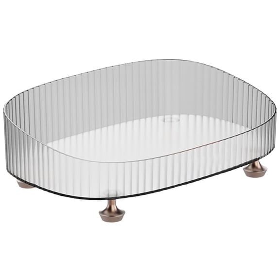 Cosmug Makeup Perfume Organizer Tray Bathroom Vanity Countertop Decorative Dresser Cosmetic Organizer Jewelry Tray Multi-Functional Desktop Storage Box Clear Storage Solution