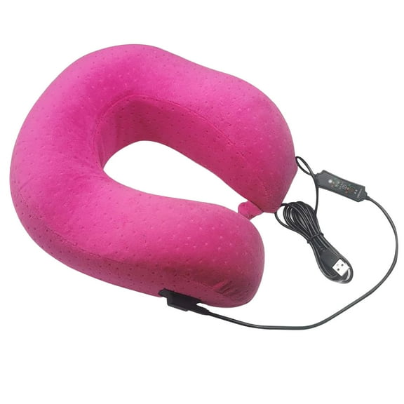 Awwp Clearance Sale Massage Tools & Equipment Usb Heating Massage U-Shaped Pillow Heating Neck Pillow Timing Heating Vibration Nap Pillow Carbon Fiber Heating, 1*U-Shaped Pillow Household Massager Red