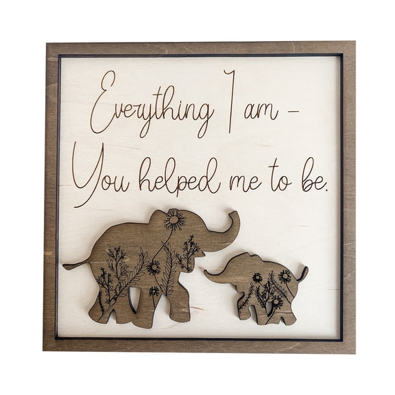Cosmug Personalized Wooden Mom Sign Frame, Sweet Animal Design Decor, Warm and Meaningful, for Mother's Day Gifts, Home Table Ornament and Family Keepsake