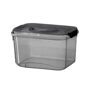 Cosmug Plastic Storage Box with Lid and Handle Stackable Organizing Container Transparent Storage Bin for Home Office Bedroom Bathroom Kitchen Closet Pantry Organization 1 Transparent Storage Box