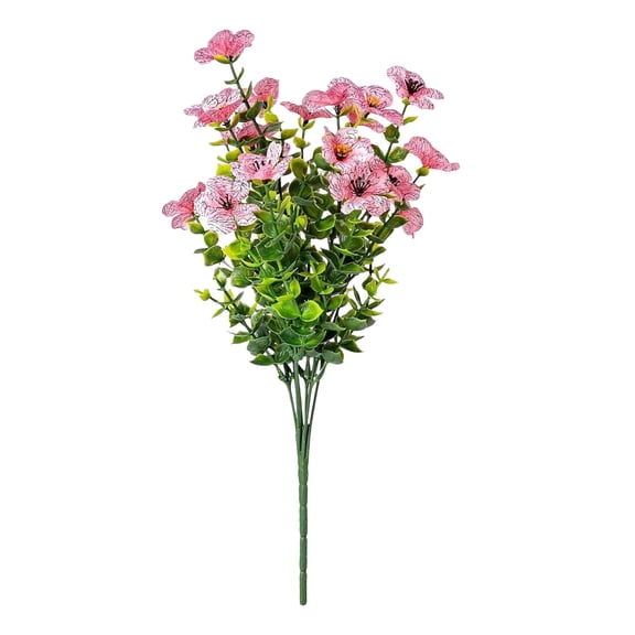 Cosmug Single 7-Fork Artificial Violet Flower, Realistic Plastic Faux Floral, for Home, Garden, Table and Vase, Home and Office Decoration (Pink)