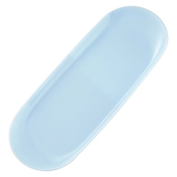 Cosmug Small Plastic Jewelry Tray Decorative Dish Oval Candy Dessert Plate Vanity Organizer for Perfume Keys Makeup Manicure Tools Placing Home Bathroom Bedroom Salon Storage Display Accessory