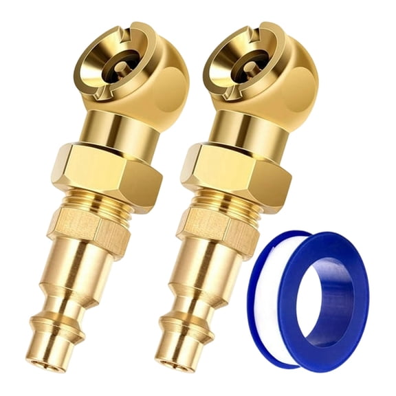 Cosmug Tire Inflator Air Chuck Closed Flow Lock on Chuck 1/4 Inch Quick Connect Plug Solid Metal Air Compressor Nozzle Tire Pressure Gauge Chuck Automotive Air Tool Truck Car Bike Motorcycle