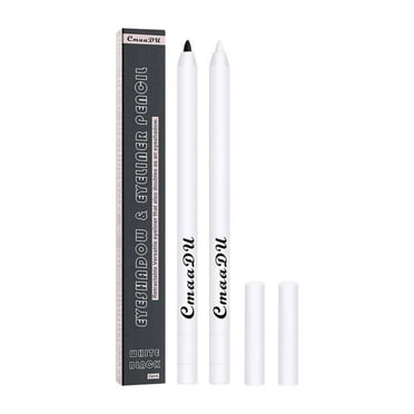 Cosmug Waterproof Eyeliner Two Color Eyeliner Blacks and White Eyeliner Eyeliner Gel Pen Long Lasting Strong Coloring Color Cat Eye Makeup Pen White
