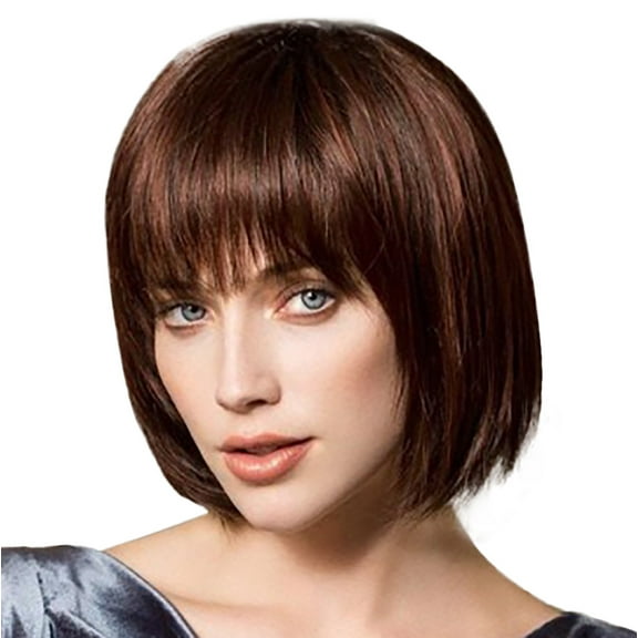 Cosmug Wigs for Women Wig Fashion Brown Straight Short About Straight for Women Synthetic Wig, Wigs Human Hair Clearance Sale, 1 Wig