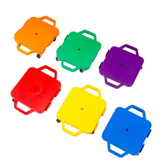 Cosom Scooter Board Set, 12 Inch, 2 Inch Casters, Safety Guards, PE Class, 6 Colors