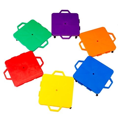 Cramer Deluxe Scooter Boards, 16 Inches, Assorted Colors, Set of 6