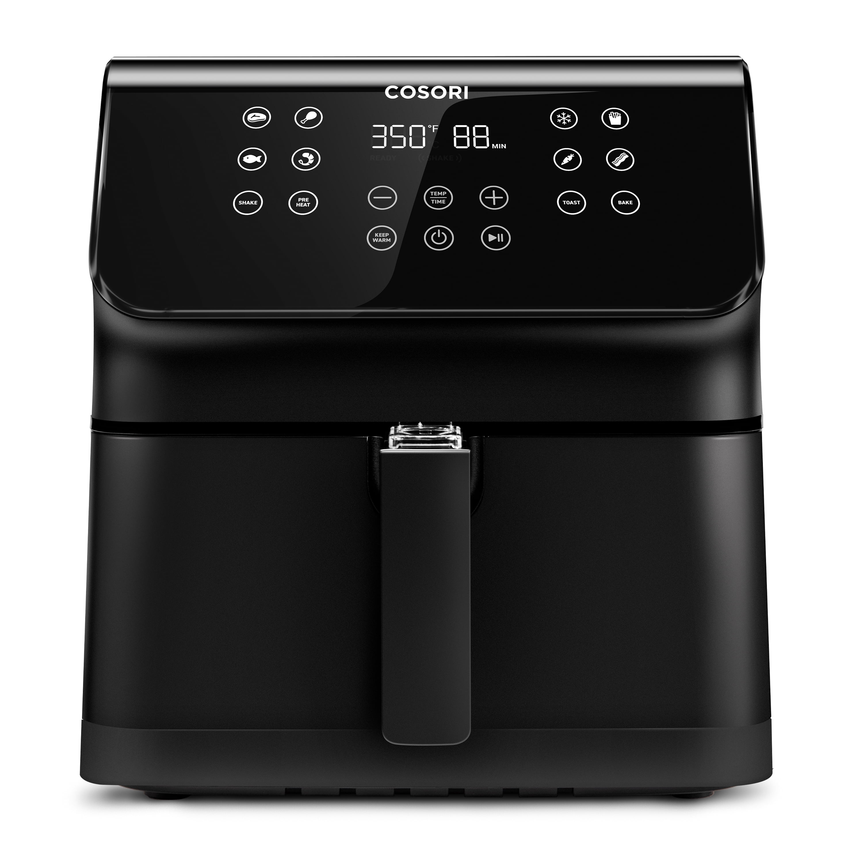 COMFEE' 5.8Qt Digital Air Fryer, Toaster Oven & Oilless Cooker, 1700W with  8 Preset Functions, LED Touchscreen, Shake Reminder, Non-stick Detachable