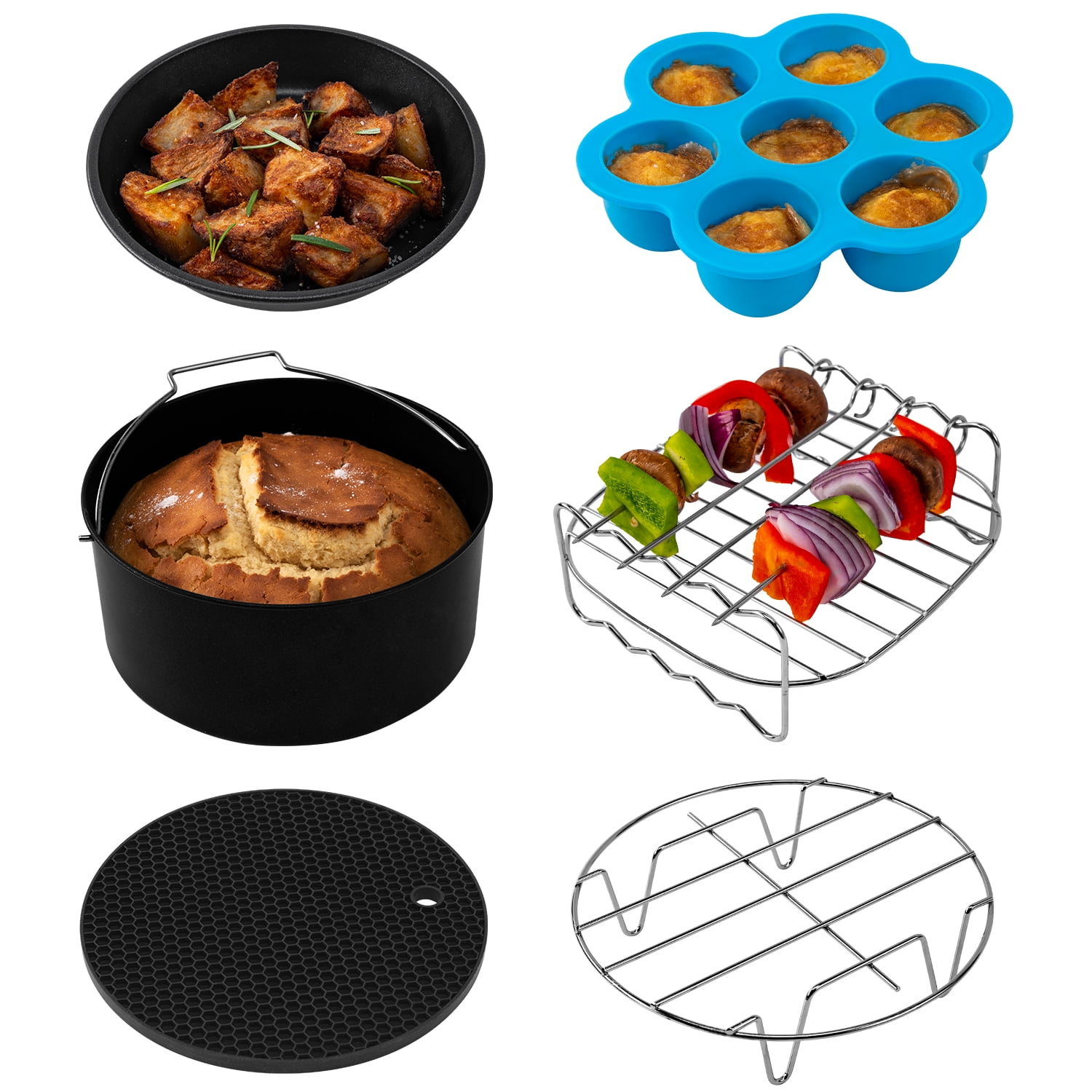 Air Fryer Accessories for Ninja Gowise Cosori Phillips Nuwave 7Inch Air  Fryer Ac