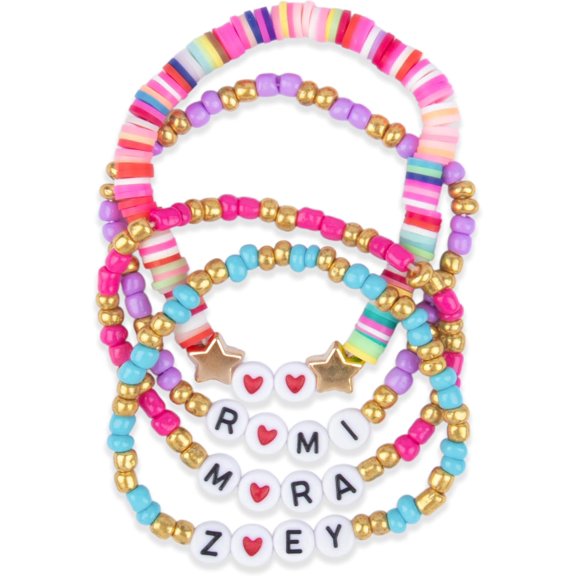 Cosplay Bracelets 4Pcs - Set Stackable Stretch Friendship Bracelets Korean, Crystal, Style P8602