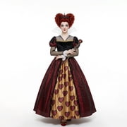 Cosplay Costume Adult Elegant Heart Queen Gown Deluxe Courtly Dress for Fantasy Role Play and Festive Carnival Celebration Night