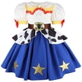 thumbnail image 1 of Cosplay Costume Cowgirl Star Pattern Dress with Peplum Detail for Halloween Role Play Carnival Festive Celebration, 1 of 5