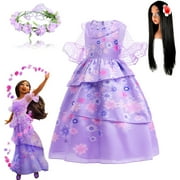 Cosplay Costume Princess Charm Isabela Dress+Wig+Garland