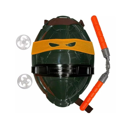 Cosplay Costume Set for Kids Boys and Girls Inspired by Ninja Turtle Superheroes, Including Accessories (Orange)