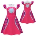 thumbnail image 1 of Cosplay Costume Spider Pattern Dress with Flutter Sleeves for Halloween Party Role Play Show Dress Up Event, 1 of 3