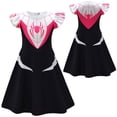 thumbnail image 1 of Cosplay Costume Spider Pattern Dress with Flutter Sleeves for Halloween Party Role Play Show Dress Up Event, 1 of 3