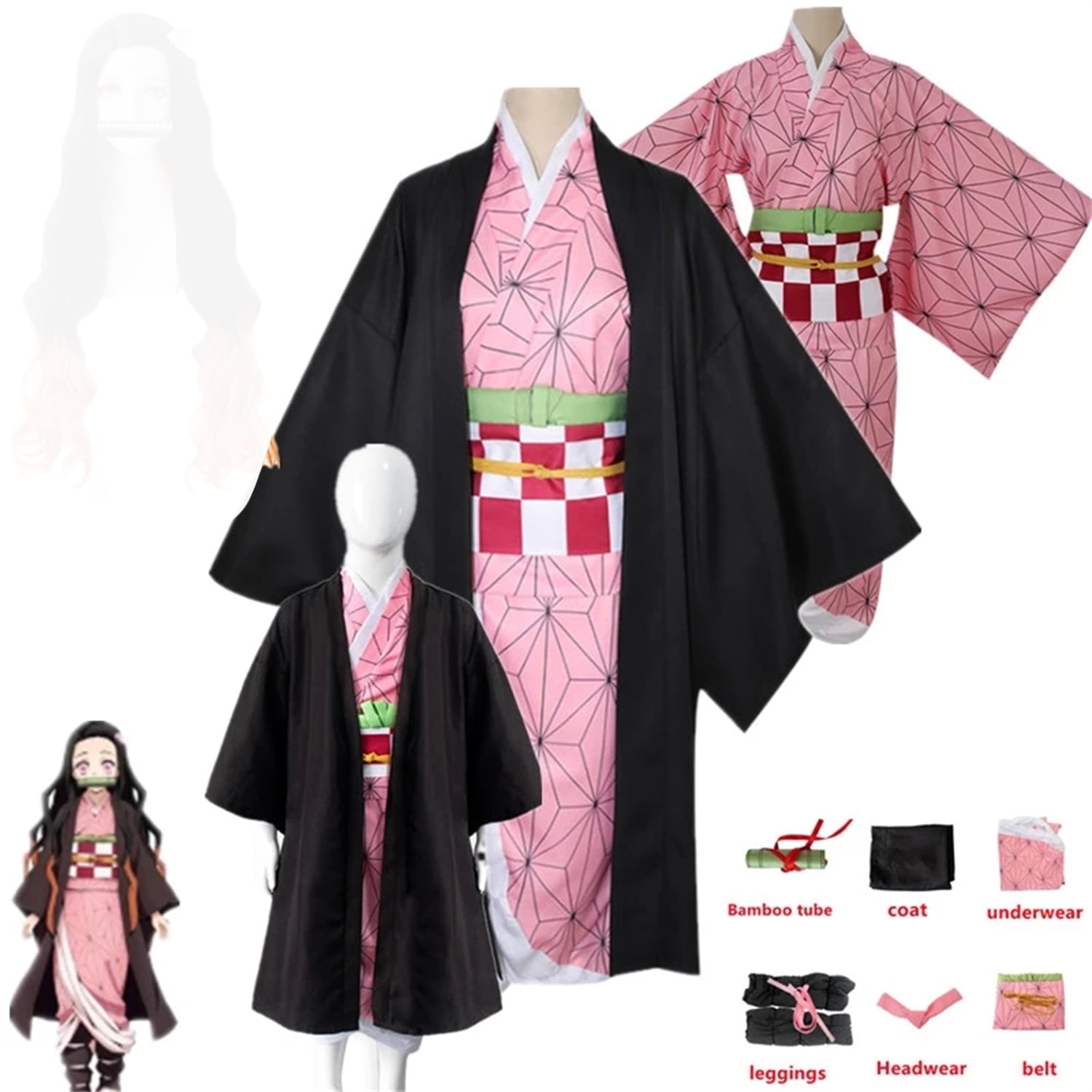  Uponer Kamado Nezuko Cosplay Costume Outfit Kimono
